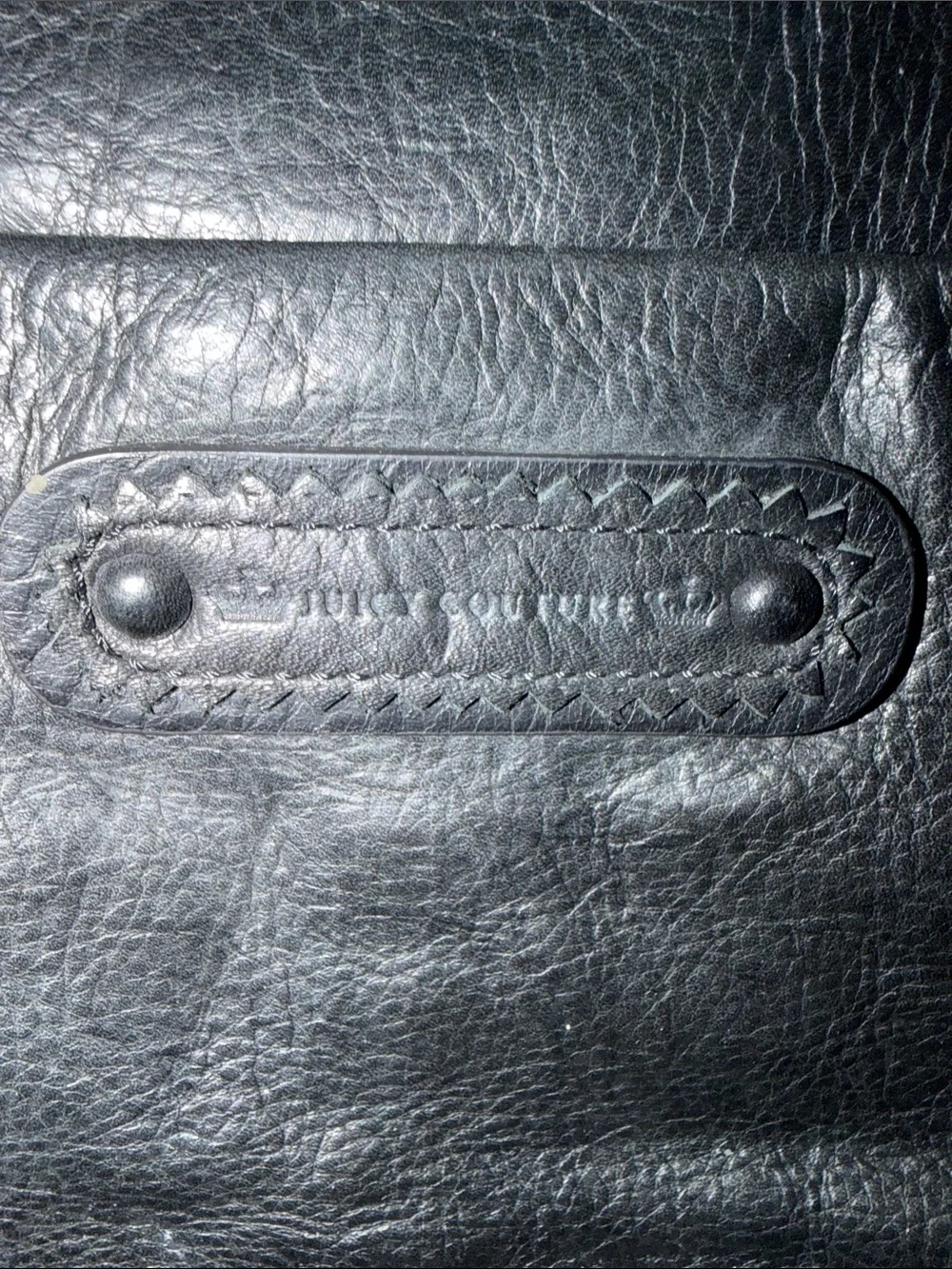 Juicy Couture Black Quilted Leather Tote with Gold Chain Handles